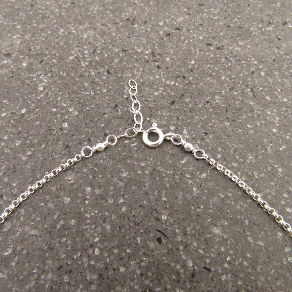 Lapis Lazuli Silver Beaded Circlet Necklace - Short Pendant Necklace - Picture 5 of 6